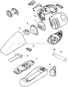 Page A Diagram and Parts List for VP7240  Black and Decker Hand Vacuum